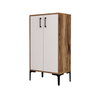 Hanah Home Zapatero Nogal y Blanco 60x111x35 cm. Mueble Organizador con Estantes.
